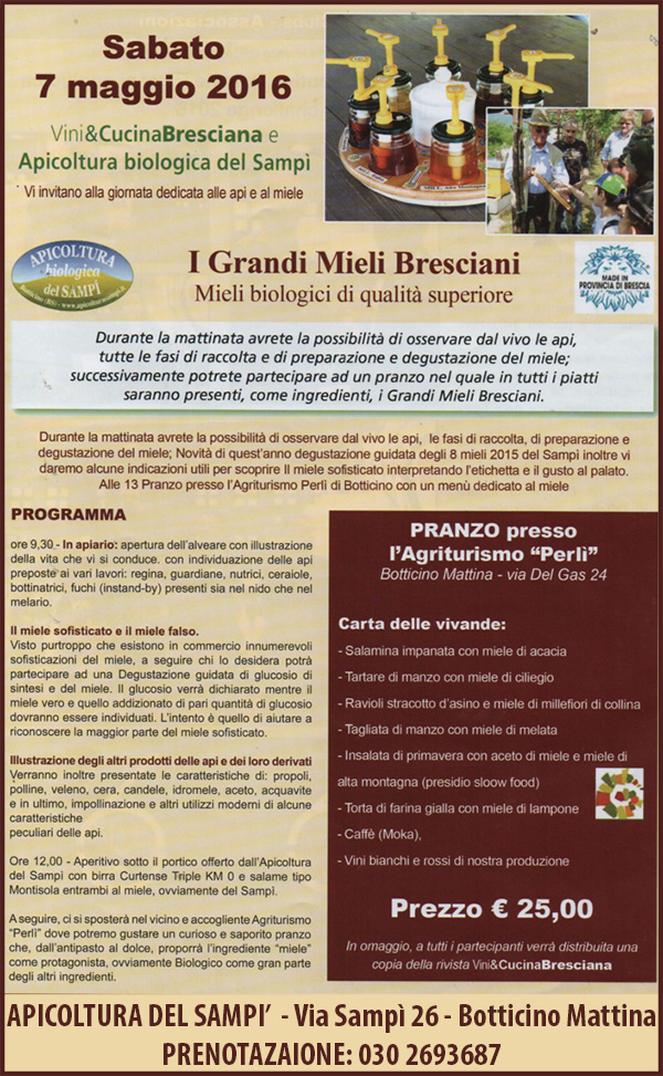 Giornata annuale dedicata alle api e alla cucina con il miele