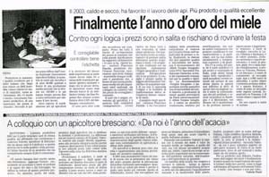 Giornale di Brescia, 31 Agosto 2003